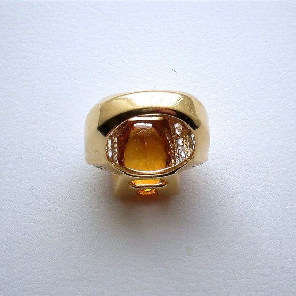 Laura Ramsey 14K Yellow Gold Yellow Imperial Topaz White Sapphire Cocktail Ring - Picture 6 of 9